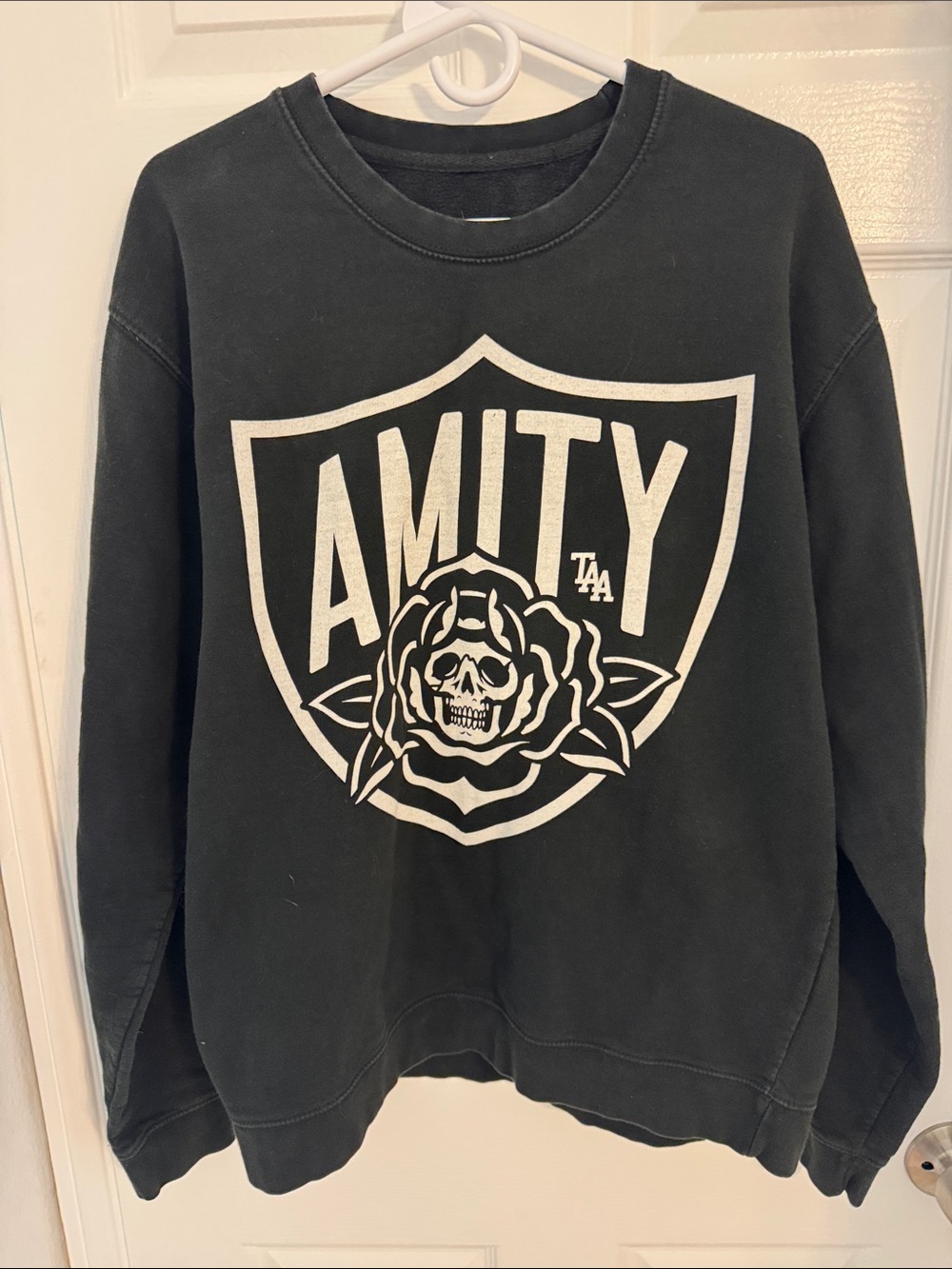 Size Large- The Amity Affliction Graphic Crewneck Sweatshirt - Black and White